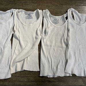 White Ribbed Tank Tops for little boys socks set